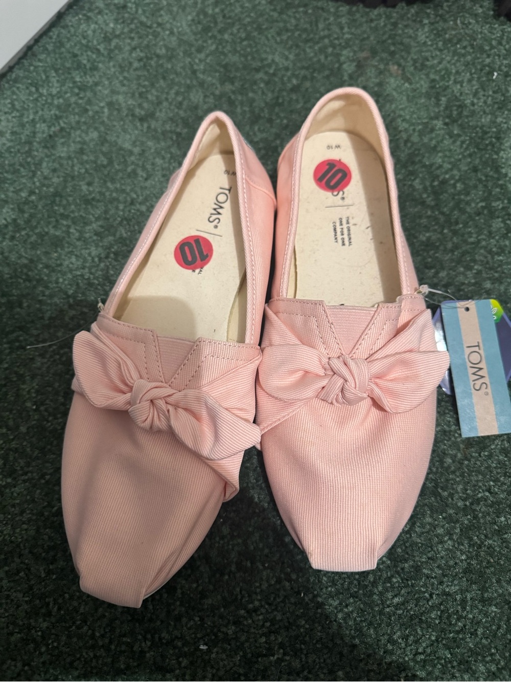 TOMS Blush Pink Knot Slip-On Flats - Picture 2 of 2